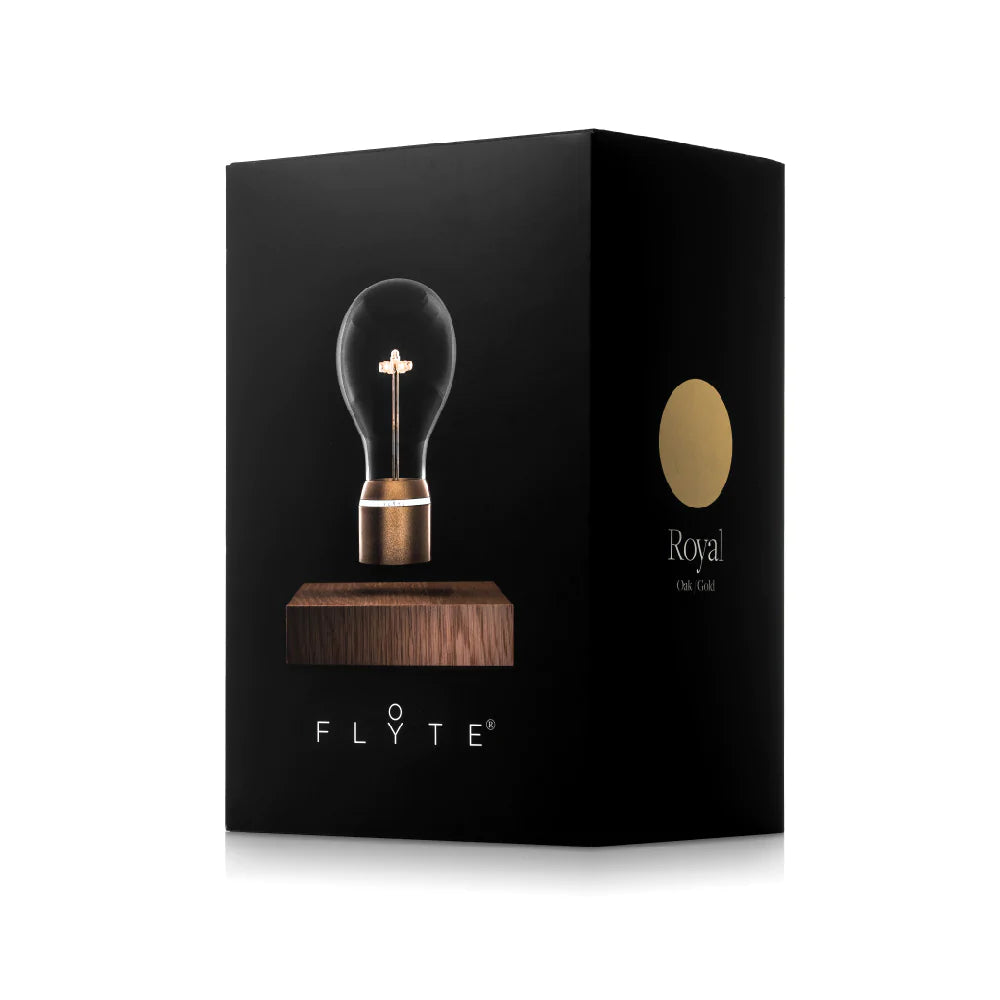 Photo of a packaging of Flyte levitating light bulb Royal