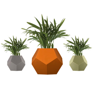 3 Levitating planters, pots with 3 silicone skin options - grey, terracota, olive
