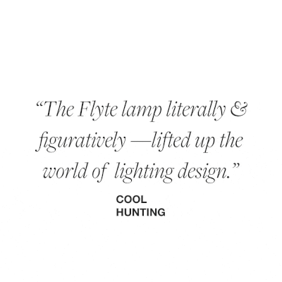 Testimonials about FLYTE levitating light bulb from The Guardian, Wired, Cool Hunting